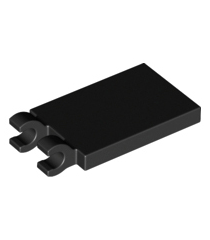 LEGO - Tegel, gemodificeerd 2 x 3 met 2 open O-clips - Black | N - Thumbnail