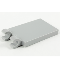 LEGO - Tegel, gemodificeerd 2 x 3 met 2 open O-clips - Light Bluish Gray | N - Thumbnail