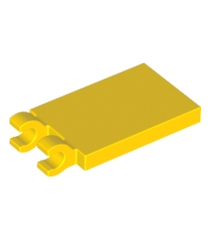 LEGO - Tegel, gemodificeerd 2 x 3 met 2 open O-clips - Yellow | N - Thumbnail