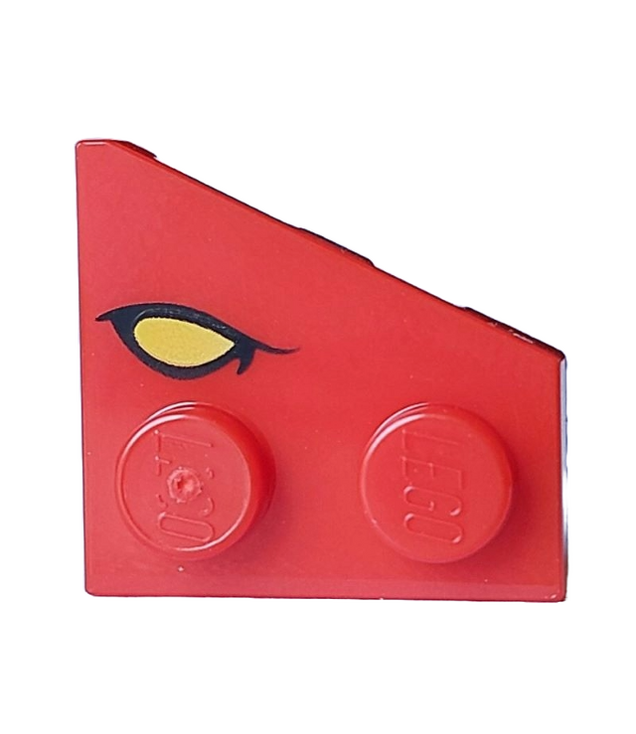 LEGO - Wig, plaat 2 x 2 links met geel oog met zwart ooglid-patroon (Dungeons & Dragons rode draak) - Red | N