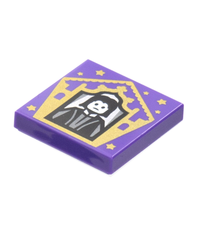 LEGO - Tegel 2 x 2 met HP Chocoladekikkerkaart Severus Sneep-patroon - Dark Purple | N