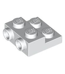 LEGO - Plaat, gemodificeerd 2 x 2 x 2/3 met 2 noppen aan zijkant en holle onderbuis - White | N - Thumbnail