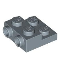 LEGO - Plaat, gemodificeerd 2 x 2 x 2/3 met 2 noppen aan zijkant en holle onderbuis - Sand Blue | N - Thumbnail