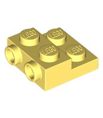 LEGO - Plaat, gemodificeerd 2 x 2 x 2/3 met 2 noppen aan zijkant en holle onderbuis - Bright Light Yellow | N - Thumbnail