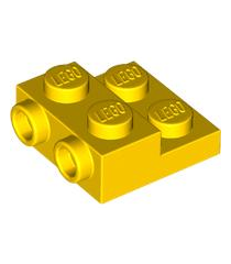 LEGO - Plaat, gemodificeerd 2 x 2 x 2/3 met 2 noppen aan zijkant en holle onderbuis - Yellow | N - Thumbnail