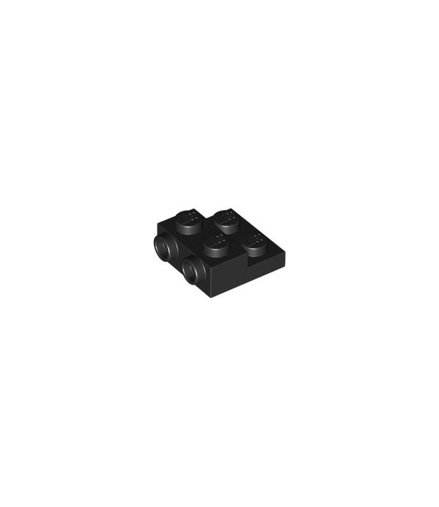LEGO - Plaat, gemodificeerd 2 x 2 x 2/3 met 2 noppen aan zijkant en holle onderbuis - Black | N