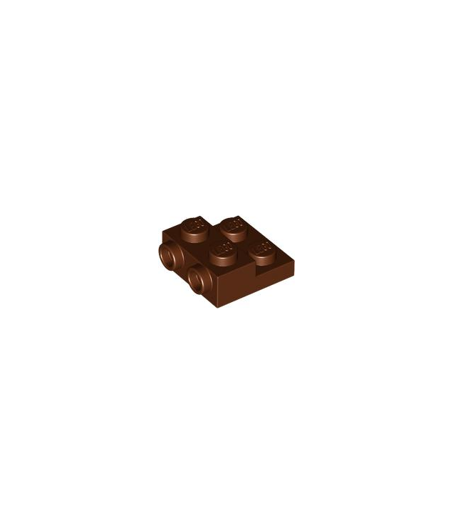 LEGO - Plaat, gemodificeerd 2 x 2 x 2/3 met 2 noppen aan zijkant en holle onderbuis - Reddish Brown | N