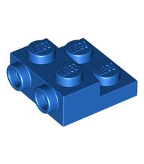 LEGO - Plaat, gemodificeerd 2 x 2 x 2/3 met 2 noppen aan zijkant en holle onderbuis - Blue | N - Thumbnail