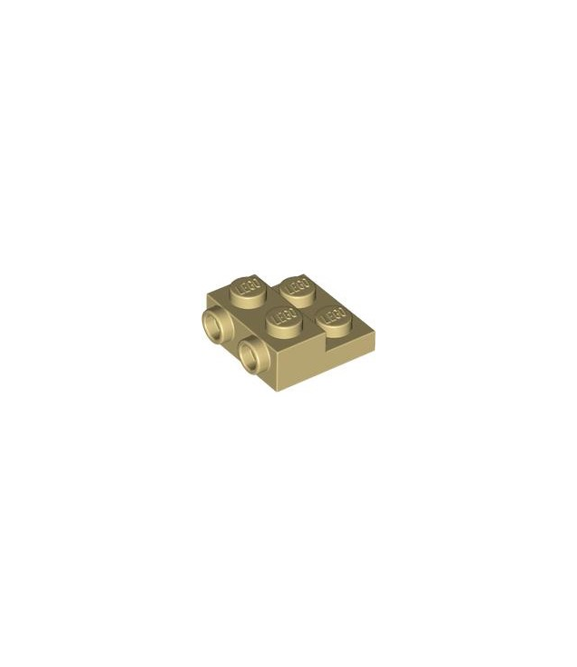 LEGO - Plaat, gemodificeerd 2 x 2 x 2/3 met 2 noppen aan zijkant en holle onderbuis - Tan | N