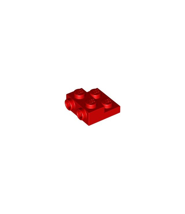 LEGO - Plaat, gemodificeerd 2 x 2 x 2/3 met 2 noppen aan zijkant en holle onderbuis - Red | N