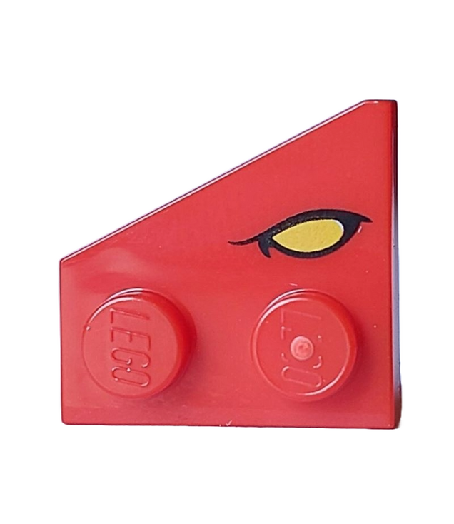 LEGO - Wig, plaat 2 x 2 rechts met geel oog met zwart ooglid-patroon (Dungeons & Dragons rode draak) - Red | N
