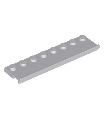 LEGO - Plaat, gemodificeerd 2 x 8 met deurrail - Light Bluish Gray | N - Thumbnail