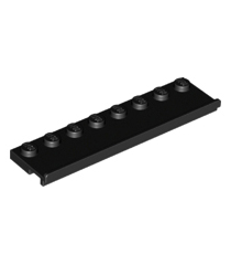 LEGO - Plaat, gemodificeerd 2 x 8 met deurrail - Black | N - Thumbnail