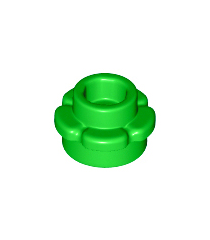 LEGO - Plaat, rond 1 x 1 met bloemrand (5 bloemblaadjes) - Bright Green | N - Thumbnail