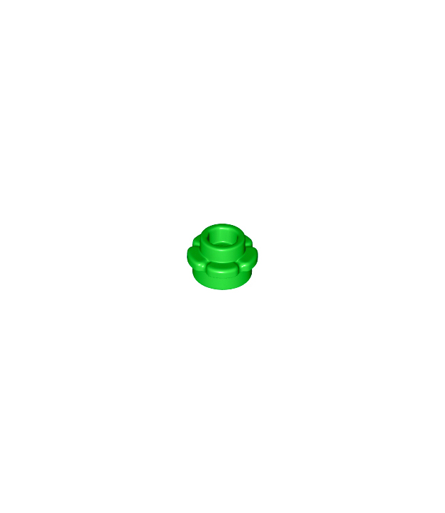 LEGO - Plaat, rond 1 x 1 met bloemrand (5 bloemblaadjes) - Bright Green | N