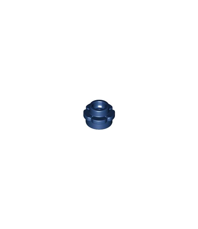 LEGO - Plaat, rond 1 x 1 met bloemrand (5 bloemblaadjes) - Dark Blue | N