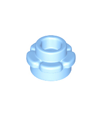 LEGO - Plaat, rond 1 x 1 met bloemrand (5 bloemblaadjes) - Bright Light Blue | N - Thumbnail