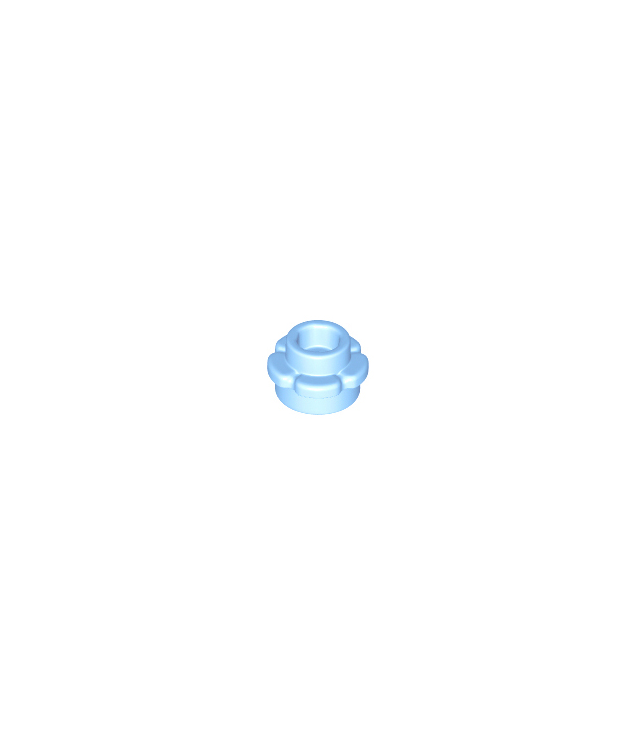 LEGO - Plaat, rond 1 x 1 met bloemrand (5 bloemblaadjes) - Bright Light Blue | N