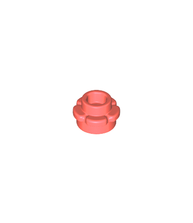 LEGO - Plaat, rond 1 x 1 met bloemrand (5 bloemblaadjes) - Coral | N