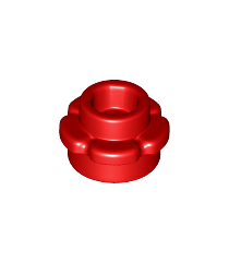 LEGO - Plaat, rond 1 x 1 met bloemrand (5 bloemblaadjes) - Red | N - Thumbnail