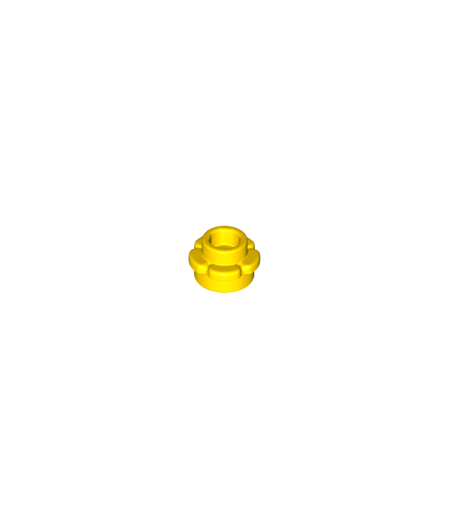 LEGO - Plaat, rond 1 x 1 met bloemrand (5 bloemblaadjes) - Yellow | N