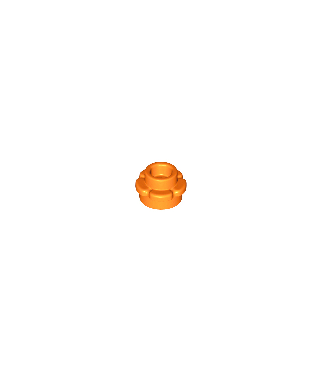LEGO - Plaat, rond 1 x 1 met bloemrand (5 bloemblaadjes) - Orange | N