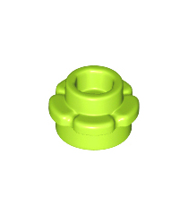 LEGO - Plaat, rond 1 x 1 met bloemrand (5 bloemblaadjes) - Lime | N - Thumbnail