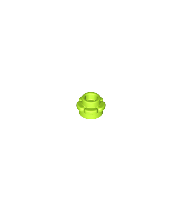LEGO - Plaat, rond 1 x 1 met bloemrand (5 bloemblaadjes) - Lime | N