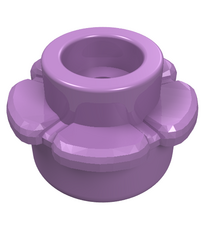 LEGO - Plaat, rond 1 x 1 met bloemrand (5 bloemblaadjes) - Medium Lavender | N - Thumbnail