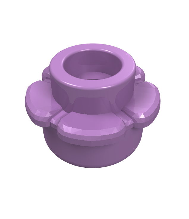 LEGO - Plaat, rond 1 x 1 met bloemrand (5 bloemblaadjes) - Medium Lavender | N