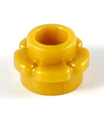 LEGO - Plaat, rond 1 x 1 met bloemrand (5 bloemblaadjes) - Pearl Gold | N - Thumbnail