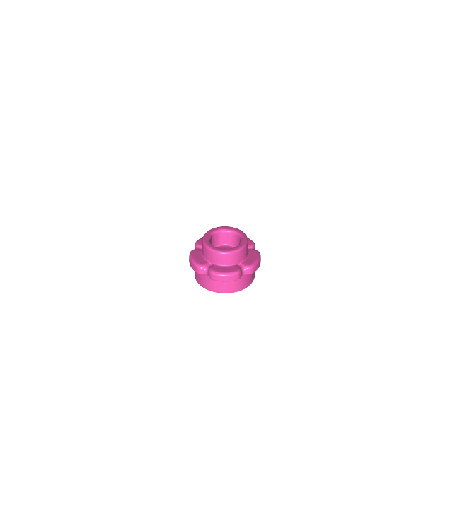 LEGO - Plaat, rond 1 x 1 met bloemrand (5 bloemblaadjes) - Dark Pink | N