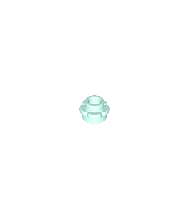 LEGO - Plaat, rond 1 x 1 met bloemrand (5 bloemblaadjes) - Light Aqua | N