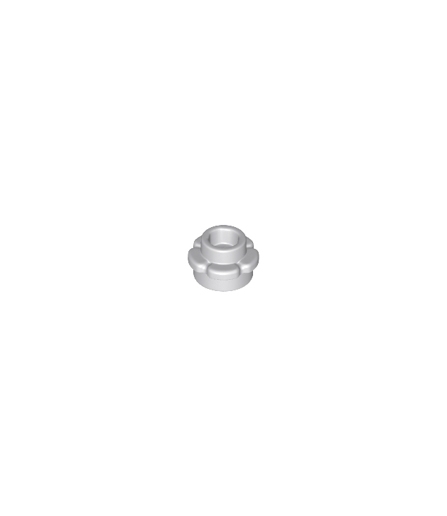 LEGO - Plaat, rond 1 x 1 met bloemrand (5 bloemblaadjes) - Light Bluish Gray | N