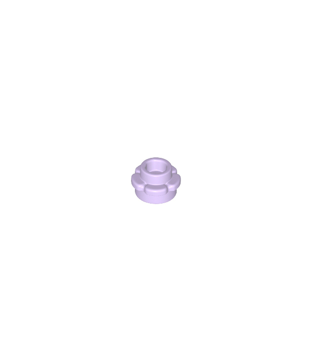 LEGO - Plaat, rond 1 x 1 met bloemrand (5 bloemblaadjes) - Lavender | N