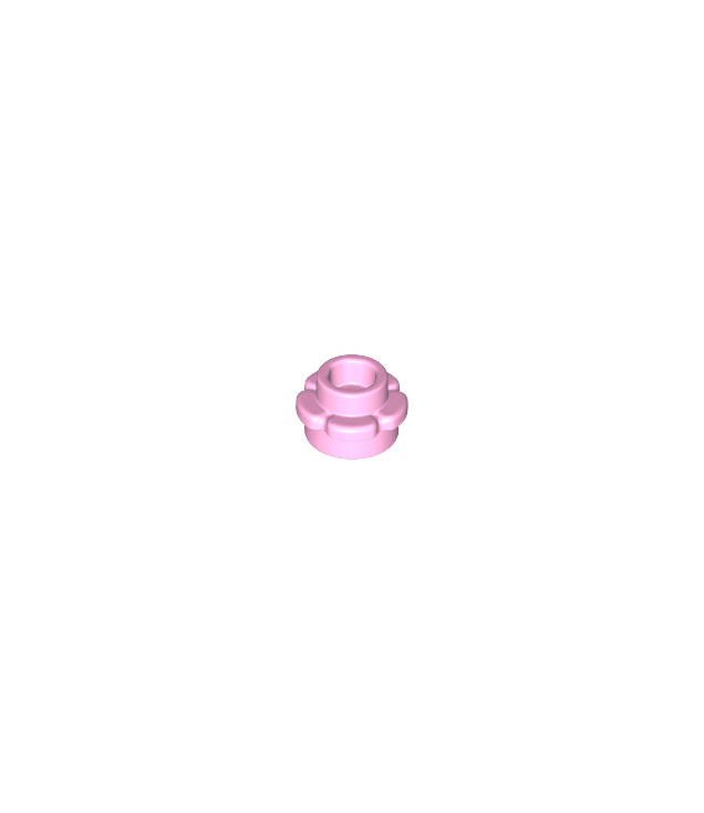 LEGO - Plaat, rond 1 x 1 met bloemrand (5 bloemblaadjes) - Bright Pink | N