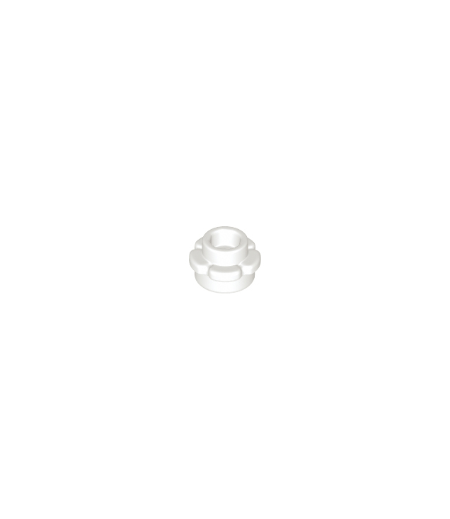 LEGO - Plaat, rond 1 x 1 met bloemrand (5 bloemblaadjes) - White | N