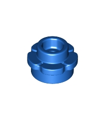 LEGO - Plaat, rond 1 x 1 met bloemrand (5 bloemblaadjes) - Blue | N - Thumbnail