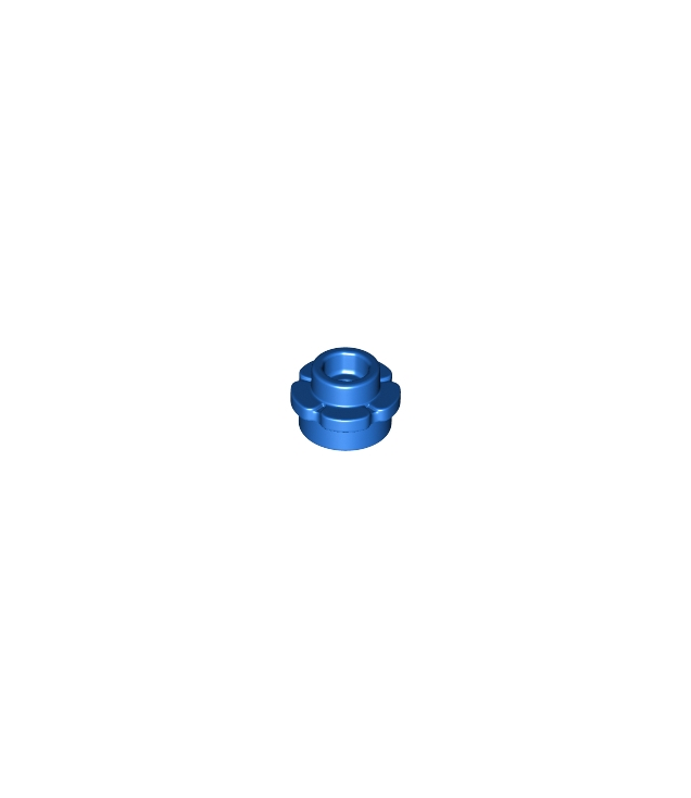 LEGO - Plaat, rond 1 x 1 met bloemrand (5 bloemblaadjes) - Blue | N