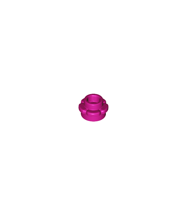 LEGO - Plaat, rond 1 x 1 met bloemrand (5 bloemblaadjes) - Magenta | N