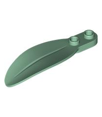 LEGO - Plantplaat, rond 1 x 2 met blad - Sand Green | N - Thumbnail