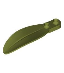 LEGO - Plantplaat, rond 1 x 2 met blad - Olive Green | N - Thumbnail