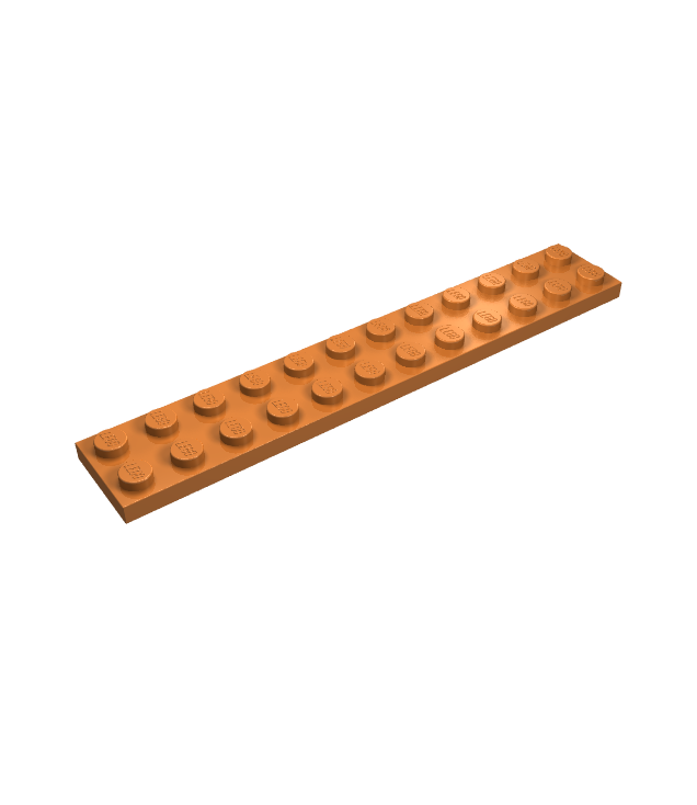 LEGO - Plaat 2 x 12 - Medium Nougat | N