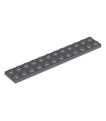 LEGO - Plaat 2 x 12 - Dark Bluish Gray | N - Thumbnail