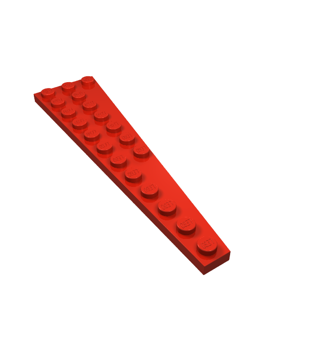 LEGO - Wig, plaat 12 x 3 links - Red | N