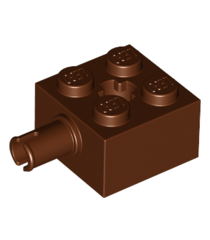 LEGO - Steen, gemodificeerd 2 x 2 met pen en as-gat - Reddish Brown | N - Thumbnail