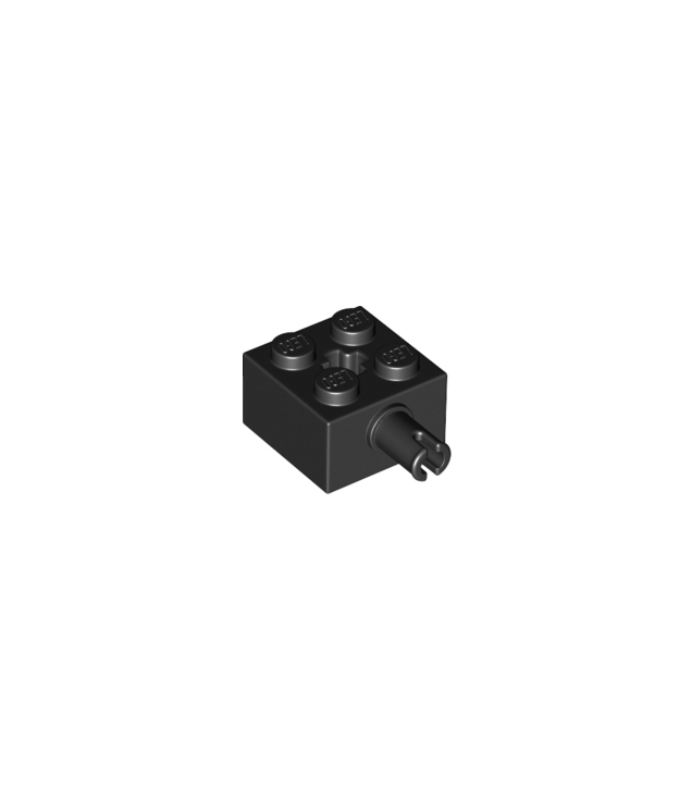 LEGO - Steen, gemodificeerd 2 x 2 met pen en as-gat - Black | N