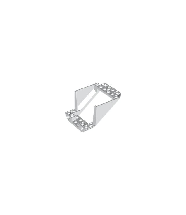 LEGO - Vliegtuigromp achteronderdeel 6 x 8 x 4 met 4 x 6 laaddeur-uitsparing, 2 gaten en 2 pen­gaten - White | N