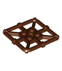 LEGO - Plaat, gemodificeerd 2 x 2 met vierkant staafframe - Reddish Brown | N - Thumbnail