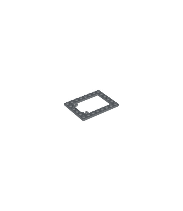 LEGO - Plaat, gemodificeerd 6 x 8 valdeurframe horizontaal (lange penhouders) - Dark Bluish Gray | N